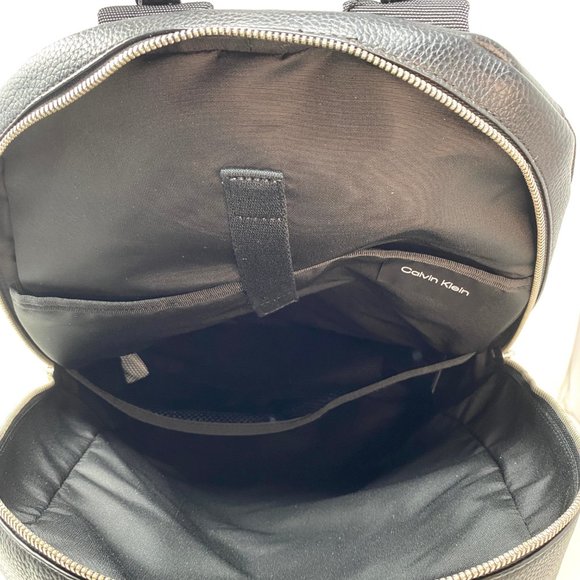 Calvin Klein 4640 0398 001 Men Business Casual Zip Black Backpack Fit 15" Laptop - Picture 7 of 10